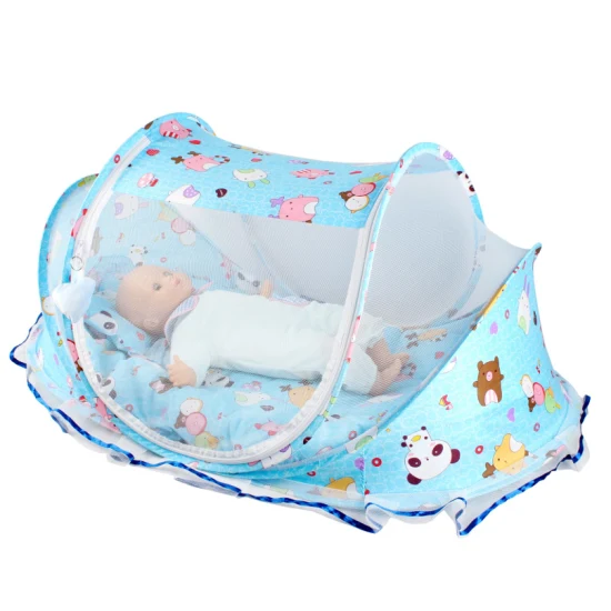 Big Foam Bed Portable Foldable Mosquito Net with Foam Mat and Pillow for Outdoor with Music Baby Products