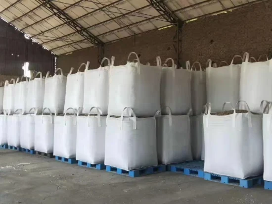 Basic Customization Big Bag 1 Ton for Sand and Stone with Upper Circular Tube Cover Top Spout FIBC Bottom Discharge Ton Bag Tubular Filling Spout Bottom Fla